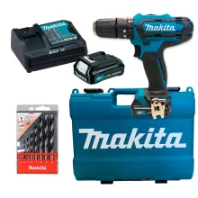 Kit Parafusadeira e Furadeira de Impacto HP331DSAE Makita e 8 Brocas para Madeira