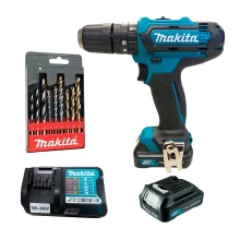 Kit Parafusadeira e Furadeira de Impacto HP331DWY Makita e Jogo de 9 Brocas