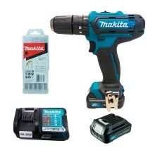 Kit Parafusadeira e Furadeira de Impacto HP331DWY Makita e Jogo de Brocas SDS