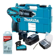 Kit Parafusadeira e Furadeira de Impacto HP331DWYE Makita e Jogo de Brocas SDS
