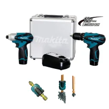 Kit Parafusadeira e Furadeira de Impacto LCT204 Makita e Adaptador para Bits