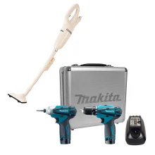 Kit Parafusadeira e Furadeira de Impacto LCT204 Makita e Aspirador de Pó à Bateria