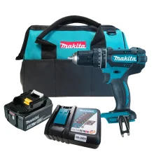 Kit Parafusadeira e Furadeira DHP482Z Makita e Bateria 18V e Carregador e Bolsa