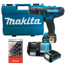 Kit Parafusadeira e Furadeira Impacto HP331DWYE Makita e Conjunto de Brocas