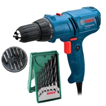 Kit Parafusadeira Furadeira 400 Watts GSR 7-14 E Bosch e 7 Brocas e Jogo de Bits