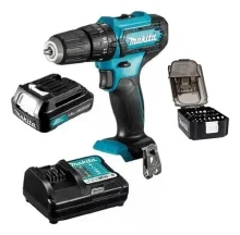 Kit Parafusadeira Furadeira à Bateria 12V HP333DWYX3 Makita e Conjunto de Bits