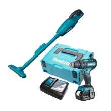 Kit Parafusadeira Furadeira de Impacto DHP485RF1J e Aspirador de Pó DCL180Z Makita