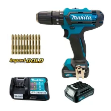 Kit Parafusadeira Furadeira de Impacto HP331DWY Makita e Bit Phillips 25mm PH2