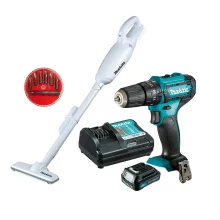 Kit Parafusadeira Furadeira HP333DWYX3 e Aspirador Makita e 7 Bits e Adaptador