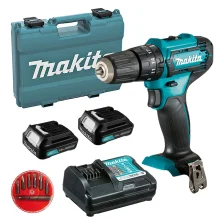 Kit Parafusadeira Furadeira HP333DWYX3 Makita e Maleta Jg Bits e Bateria BL1016