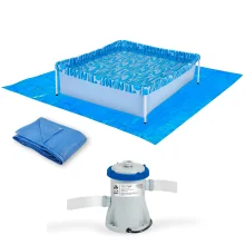 Kit Piscina 400 L 001000 Mor e Lona e Bomba de Filtragem 1250 L por Hora Belfix