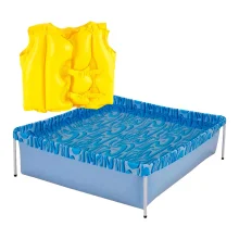 Kit Piscina 400 Litros 001000 Mor e Colete Boia Inflável Infantil Amarelo 1822