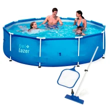 Kit Piscina de Armação 5.000L 510000 Belfix e Kit Limpeza para Piscina
