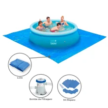 Kit Piscina Inflável 2300 L e Lona e Bomba de Filtragem 1250 L por Hora Belfix