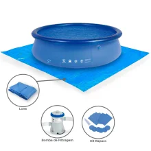 Kit Piscina Inflável 4.600 L 001054 Mor e Lona Azul e Bomba de Filtragem