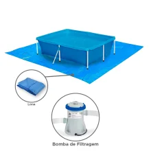 Kit Piscina Standard 001004 Mor e Lona e Bomba de Filtragem 1250 L por Hora