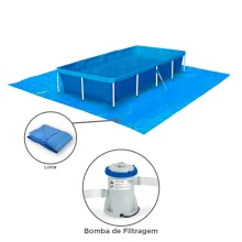 Kit Piscina Standard 001005 Mor e Lona e Bomba de Filtragem 1250L por Horas