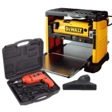 Kit Plaina Desengrosso Portátil DW733 DeWalt e Furadeira de Impacto 500W Plus