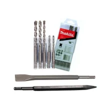 Kit Ponteira 250mm D-08713 e Talhadeira SDS Plus 250mm D-08729 e 5 Brocas Makita