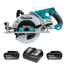 Kit Serra Circular 185mm à Bateria 18V DRS780Z Makita e 2 Baterias e Carregador