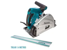 Kit Serra Circular de Trilho 1.300 Watts SP6000 Makita e Trilho 1.4 Metros