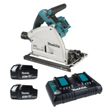Kit Serra Circular de Trilho DSP600Z Makita e 2 Baterias 18V 3.0Ah e Carregador
