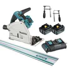 Kit Serra Circular DSP600Z Makita 2 Baterias e Carregador e Trilho de 1.5M e 2Sargentos