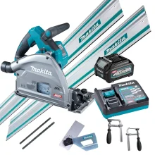 Kit Serra Circular SP001GZ Makita e Bat e Carregador 2Trilhos 1M e Cj de Ângulo