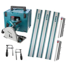 Kit Serra Circular SP6000J Makita e 3 Trilhos 1M e 2 Conectores e 2 Sargentos