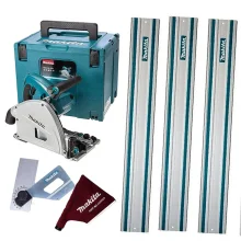 Kit Serra Circular SP6000J Makita e 3 Trilhos de 3m e Coletor e Conjunto Ângulo