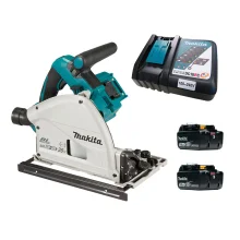 Kit Serra Circular Trilho DSP600Z Makita e 2 Baterias BL1830 e Carregador DC18RC