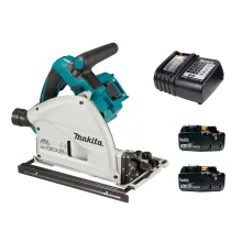 Kit Serra Circular Trilho DSP600Z Makita e 2 Baterias BL1830 e Carregador DC18SD