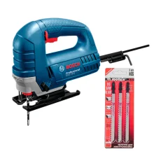 Kit Serra Tico Tico 710 Watts GST 75-E Bosch e Lâminas para Serra Tico Tico 220 Volts