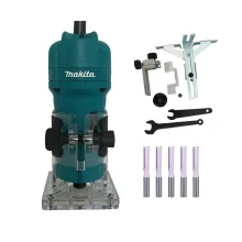 Kit Tupia 6mm 530 Watts 3709 Makita e 5 Fresas Paralela Dupla 1/4 Pol D-49052