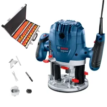 Kit Tupia GOF 130 Professional Bosch e Jogo de Fresas para Madeira 35 Peç NKF