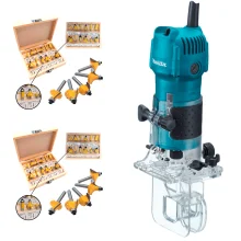Kit Tupia Manual 6mm 530 Watts Makita + 2 Cjs de Fresas para Madeira - NKF