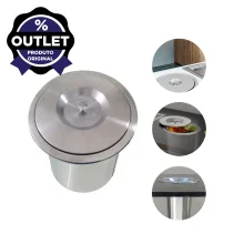 Lixeira de Embutir em Pia Aço Inox 3 litros EMB-03 - Outlet