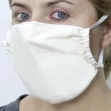 Máscara de Rosto Lavável Tecido Duplo em Algodão 10 Unidades Bege