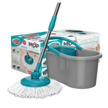 Mop Giratorio Flash Limp Fit 360 Spin Extensível 1,28m Microfibra 1Refil e Balde