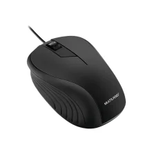 Mouse Óptico Emborrachado com Fio Usb Preto MO222 Multilaser