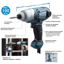 Parafusadeira de Impacto 635mm 230 Watts TD0101 Makita
