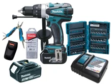 Parafusadeira e Furadeira 18V e Alicate e 5 Brocas e 37 Bits DHP458RFE-P Makita