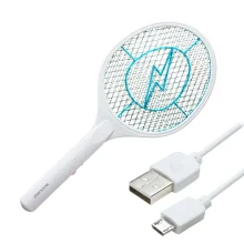 Raquete Elétrica Mata Insetos à Bateria Recarregável Branco HC034 Multilaser