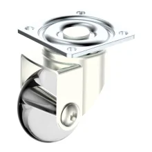 Rodízio Transparente 35mm sem Freio Chapa Giratório Níquel 06080303510 Soprano