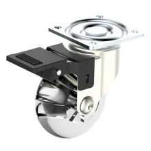 Rodízio Transparente 50mm com Freio Chapa Giratório Níquel 06080205010 Soprano