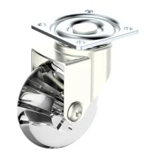 Rodízio Transparente 50mm sem Freio Chapa Giratório Níquel 06080305010 Soprano