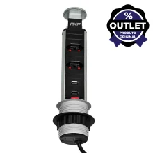 Torre de Tomada Multiplug 2 Tomadas e 2 USB Bivolt Outlet