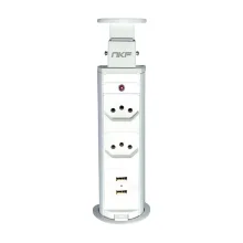 Torre de Tomada Multiplug 2 Tomadas e 2 USB Bivolt