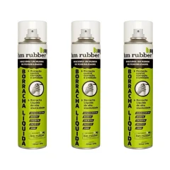Kit 3 Borrachas Líquida em Spray Aerossol Hm Rubber 400 ml