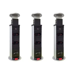 Kit 3 Torres de Tomada Multiplug 2 Tomadas e 2 USB Bivolt
